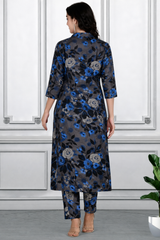 Floral Printed Kurti Pant Co-Ord Set for Women | Polyester Spandex Fabric | Comfortable & Stylish Ethnic Wear