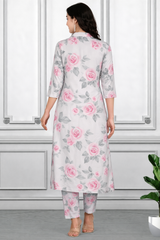 Floral Printed Kurti Pant Co-Ord Set for Women