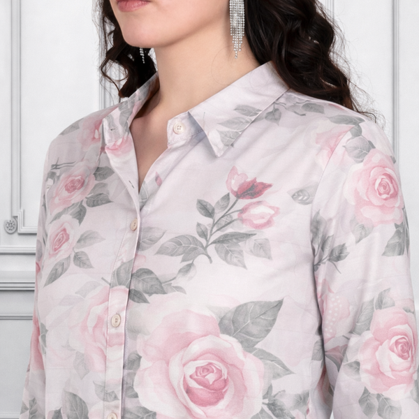 Floral Printed Kurti Pant Co-Ord Set for Women
