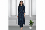 Floral Printed Kurti Pant Co-Ord Set for Women | Polyester Spandex Fabric | Comfortable & Stylish Ethnic Wear