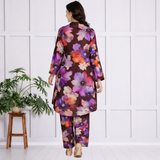 🌸 Floral Print Spandex Kurti Pant Co-Ord Set for Women | Stretchable & Stylish Ethnic Wear 🌸