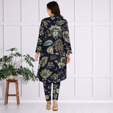 Floral Print Spandex Kurti Pant Co-Ord Set for Women | Stretchable & Stylish Ethnic Wear