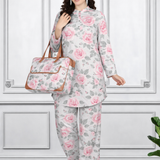 Floral Print Spandex Kurti Pant Co-Ord Set for Women | Stretchable & Stylish Ethnic Wear