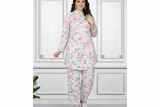 Floral Print Spandex Kurti Pant Co-Ord Set for Women | Stretchable & Stylish Ethnic Wear