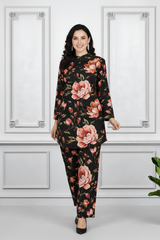 🌸 Floral Print Spandex Kurti Pant Co-Ord Set for Women | Stretchable & Stylish Ethnic Wear 🌸