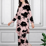 Floral Print Spandex Kurti Pant Co-Ord Set for Women | Stretchable & Stylish Ethnic Wear