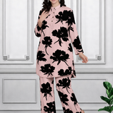Floral Print Spandex Kurti Pant Co-Ord Set for Women | Stretchable & Stylish Ethnic Wear