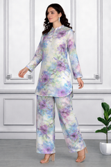 Floral Print Spandex Kurti Pant Co-Ord Set for Women | Stretchable & Stylish Ethnic Wear
