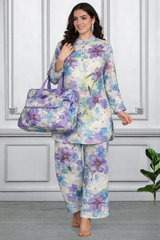 Floral Print Spandex Kurti Pant Co-Ord Set for Women | Stretchable & Stylish Ethnic Wear