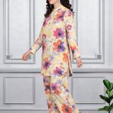 🌸 Floral Print Spandex Kurti Pant Co-Ord Set for Women | Stretchable & Stylish Ethnic Wear 🌸