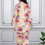 🌸 Floral Print Spandex Kurti Pant Co-Ord Set for Women | Stretchable & Stylish Ethnic Wear 🌸