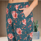 Floral Print Spandex Kurti Pant Co-Ord Set for Women 🌸