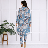 🌸 Floral Print Spandex Kurti Pant Co-Ord Set for Women | Stretchable &amp; Stylish Ethnic Wear 🌸