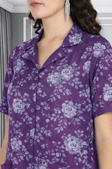 Floral Print Spandex Kurti Pant Co-Ord Set for Women 🌸