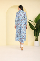 Blooming Elegance Floral Printed Crepe Dress