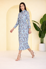 Blooming Elegance Floral Printed Crepe Dress