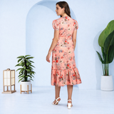 Floral Charm Fit and Flare Crepe Dress