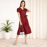 Elegant Fit and Flare Crepe Dress