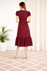 Elegant Fit and Flare Crepe Dress