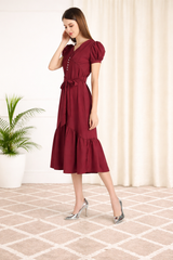 Elegant Fit and Flare Crepe Dress