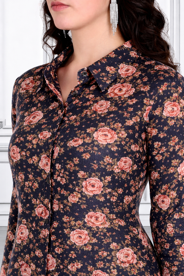 🌸 Floral Printed Spandex Kurti Pant Co-Ord Set 🌸
