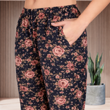 🌸 Floral Printed Spandex Kurti Pant Co-Ord Set 🌸