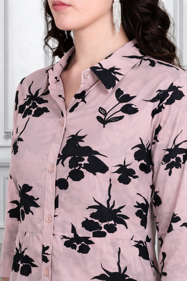 🌸 Floral Printed Spandex Kurti Pant Co-Ord Set 🌸