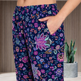 Floral printed kurti‑pant co‑ord set in stretch spandex