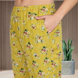 🌸 Floral Printed Kurti Pant Co-Ord Set in Stretchable Spandex Fabric
