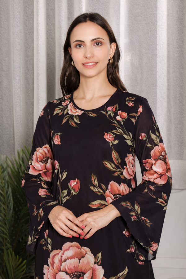 ✨ Floral Printed Kurti Pant Co-Ord Set (Spandex Fabric) ✨