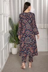 ✨ Floral Printed Kurti Pant Co-Ord Set (Spandex Fabric) ✨