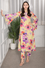 🌸 Floral Printed Kurti Pant Co-Ord Spandex Set 🌸