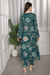 🌸 Floral Printed Kurti Pant Co-Ord Spandex Set 🌸