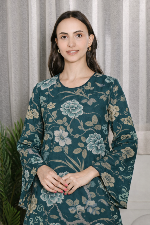 🌸 Floral Printed Kurti Pant Co-Ord Spandex Set 🌸