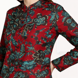 🌺 Floral print spandex kurti‑pant co‑ord set