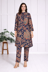 🌸 Floral Print Spandex Kurti Pant Co-Ord Set 🌸