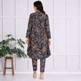 🌸 Floral Print Spandex Kurti Pant Co-Ord Set 🌸