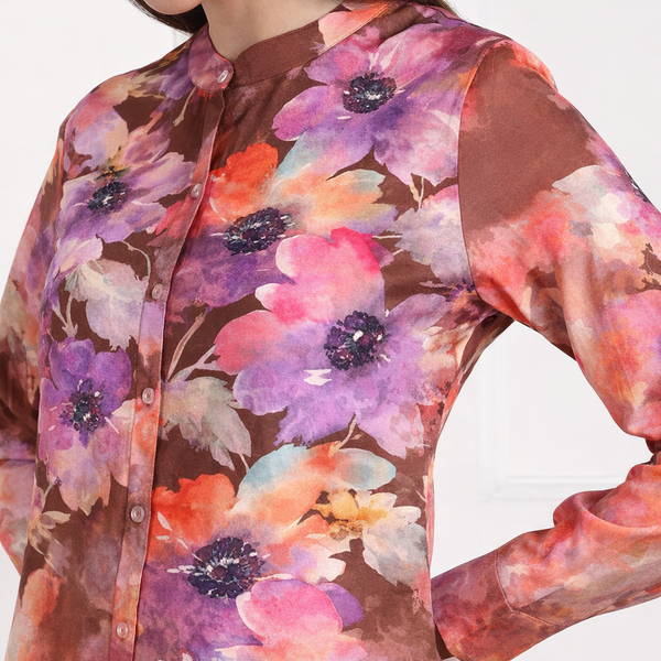 🌸 Floral Printed Spandex Kurti Pant Co-Ord Set 🌸