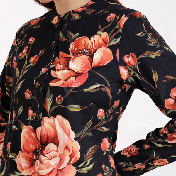 🌸 Floral Printed Spandex Kurti Pant Co-Ord Set 🌸
