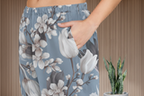 Spandex Floral Print Crop Top & Pant Co-Ord Set for Women