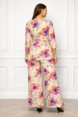 🌸 Women’s Floral Printed Spandex Top & Pant Co-Ord Set 🌸