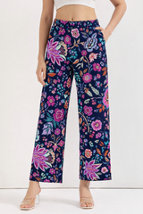 🌺 Women Floral Printed Spandex Top & Pant – 2-Piece Co-Ord Set 🌺