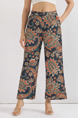 🌺 Women Floral Printed Spandex Top & Pant – 2-Piece Co-Ord Set 🌺