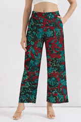 🌺 Women Floral Printed Spandex Top & Pant – 2-Piece Co-Ord Set 🌺