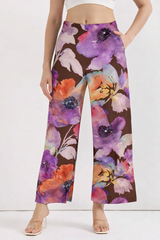 🌺 Women Floral Printed Spandex Top & Pant – 2-Piece Co-Ord Set 🌺