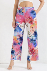 🌸 Women Floral Printed Spandex Shrug, Top & Pant – 3-Piece Co-Ord Set 🌸