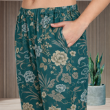 🌸 Floral Printed Kurti Pant Co-Ord Spandex Set 🌸