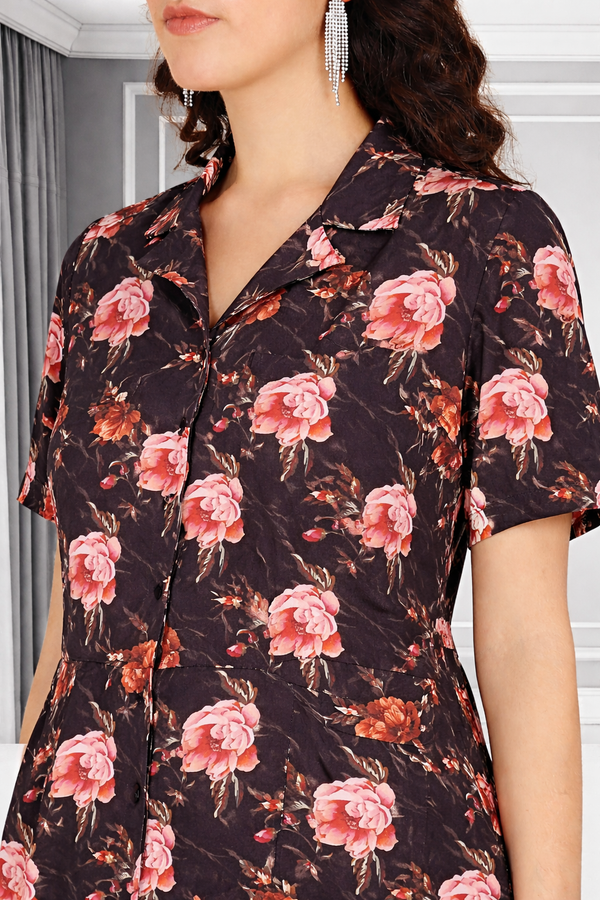 Floral Print Spandex Kurti Pant Co-Ord Set for Women 🌸