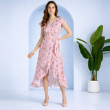 Blooming Elegance Floral Printed Crepe Dress