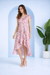 Blooming Elegance Floral Printed Crepe Dress